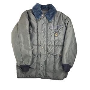 RefrigiWear Collared Insulated Workwear Jacket Blue Retro Men’s Size XL